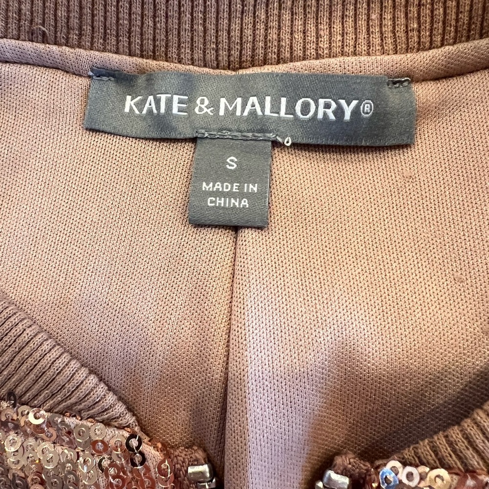 NWOT Sequin Bomber Jacket SZ S Amphora, Gold, Copper, Brown tones Never Worn - Picture 10 of 14